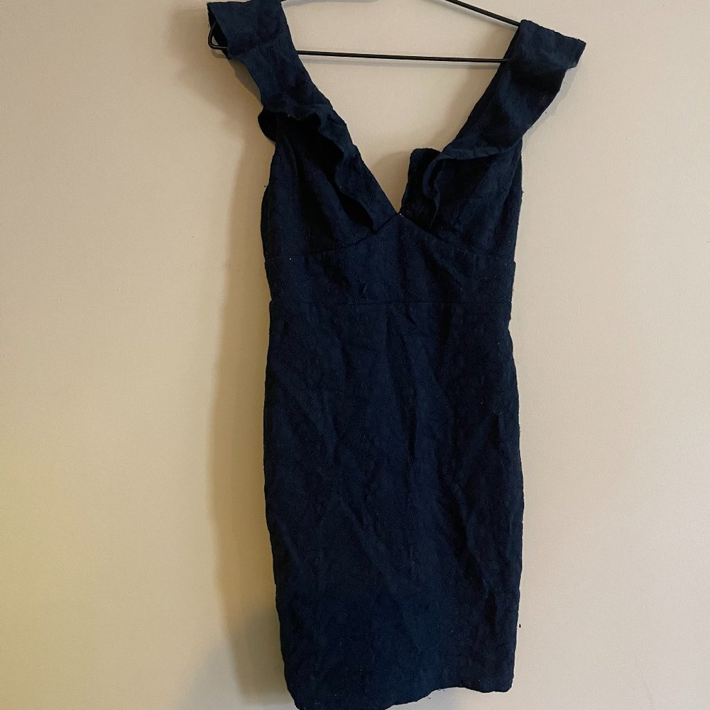 Navy Lace Mini Dress